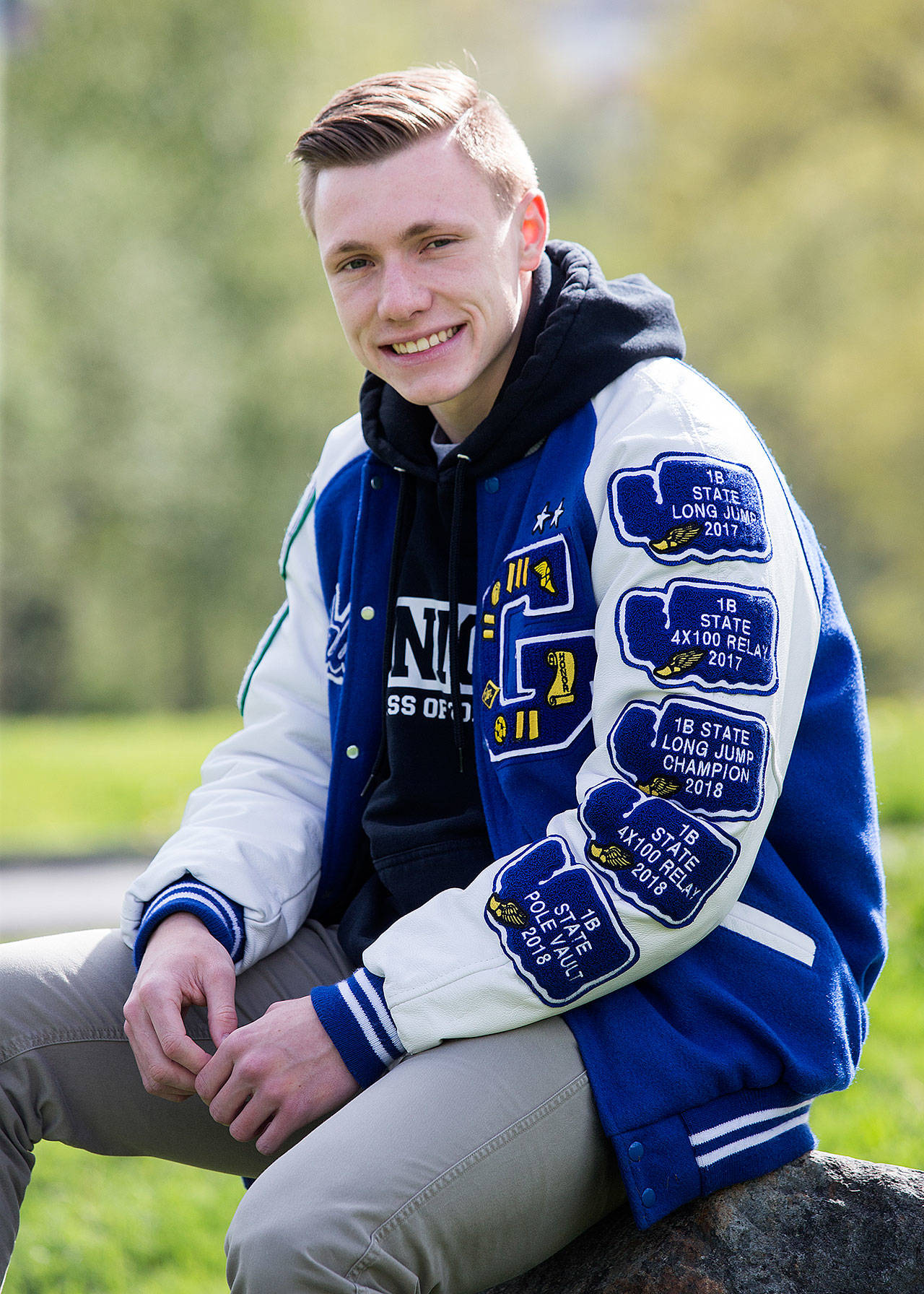 Caleb Sanders, Grace Academy senior and star athlete, plans to major in business. (Andy Bronson / The Herald)