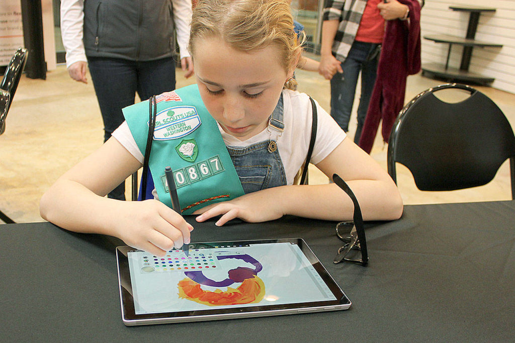 Adi Heininger learns digital art from Microsoft pad. (Submitted photo)
