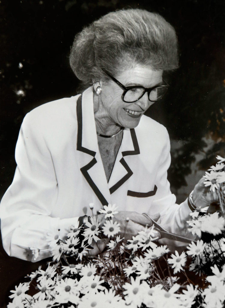 Mary Duryee, who died last month at age 100, in her back yard garden in Everett. (Duryee Family Photo)
