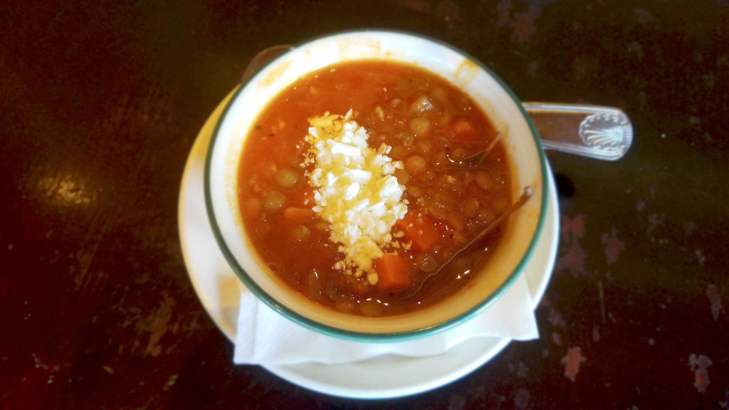 Faki, a vegetarian lentil soup, has a bit of spice and nice blend of flavors. (Sharon Salyer/The Herald)

