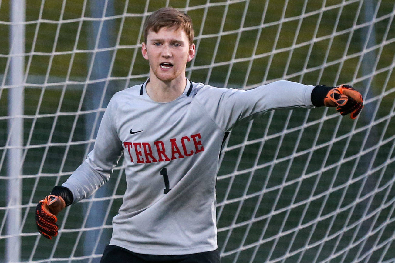 Ben Leonard anchors a Mountlake Terrace defense that’s allowed just 19 goals in 16 matches. (Kevin Clark / The Herald)