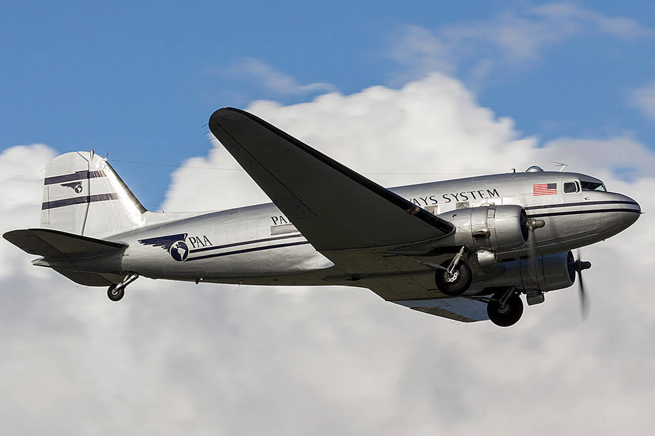 The Historic Flight Foundation’s DC-3 is scheduled to take off from Paine Field on May 11 for a multi-stop journey to Europe for the 75th anniversary of the D-Day landing. (Liz Matzelle)