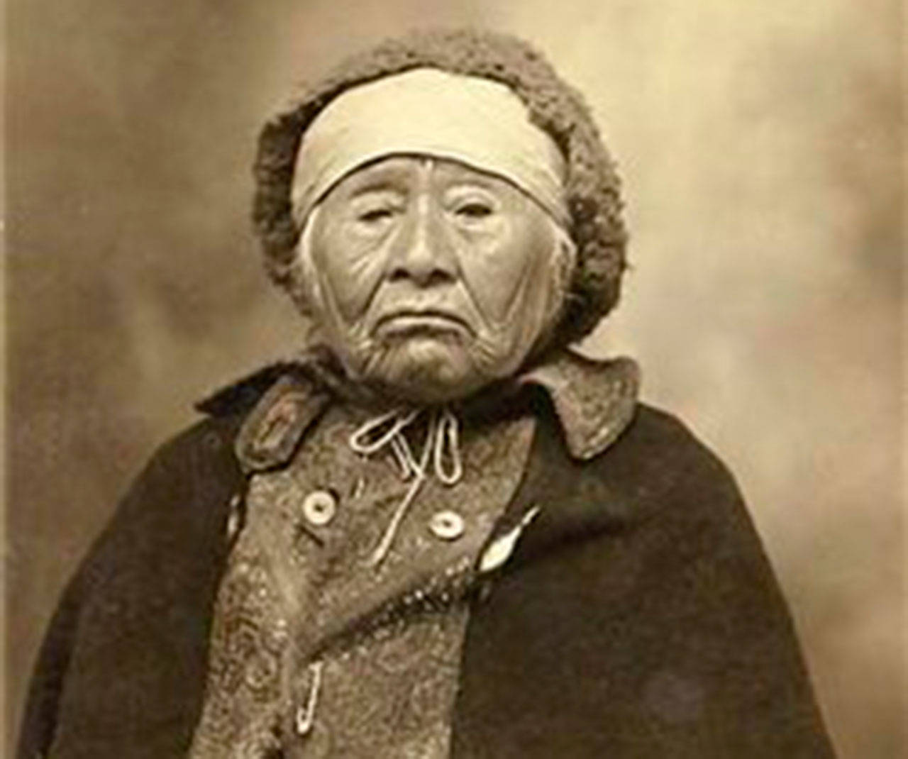A photo of Pilchuck Julia Jack, taken in 1915 by W. Douglas. (University of Washington Library Collection)