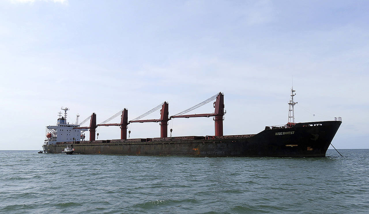 This undated photo shows the North Korean cargo ship Wise Honest. The Trump administration says it has seized a North Korean cargo ship that U.S. officials say was used to transport coal in violation of international sanctions. (United States Department of Justice)