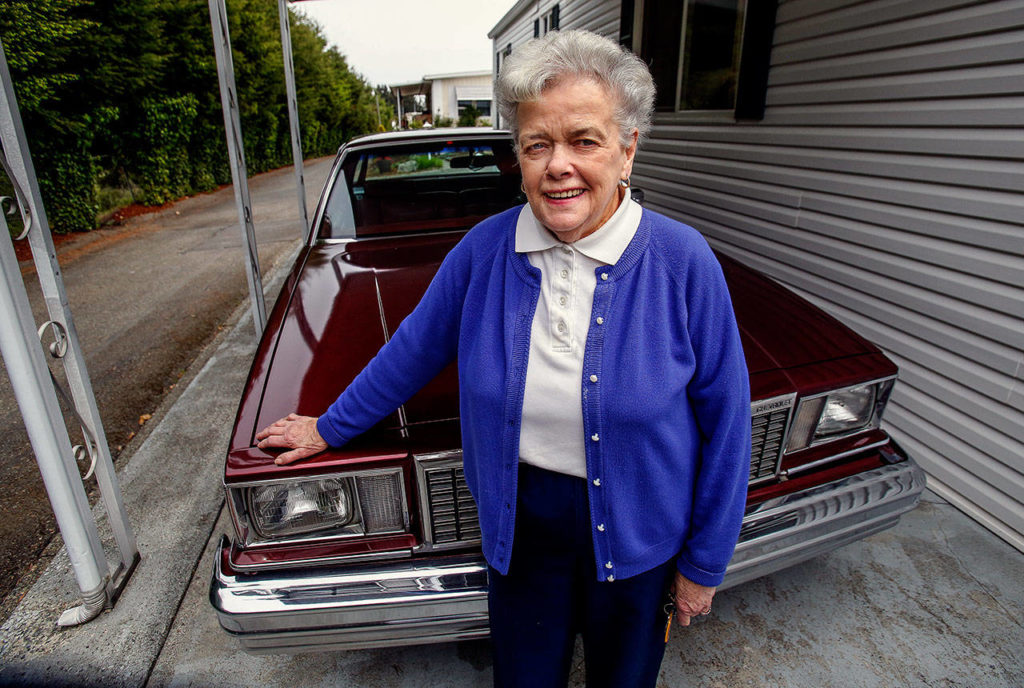 Patricia Browning was driving her much-loved ‘78 Chevy Malibu Classic the day she met several “angels” who helped her through an emotionally hard day. (Dan Bates / The Herald)
