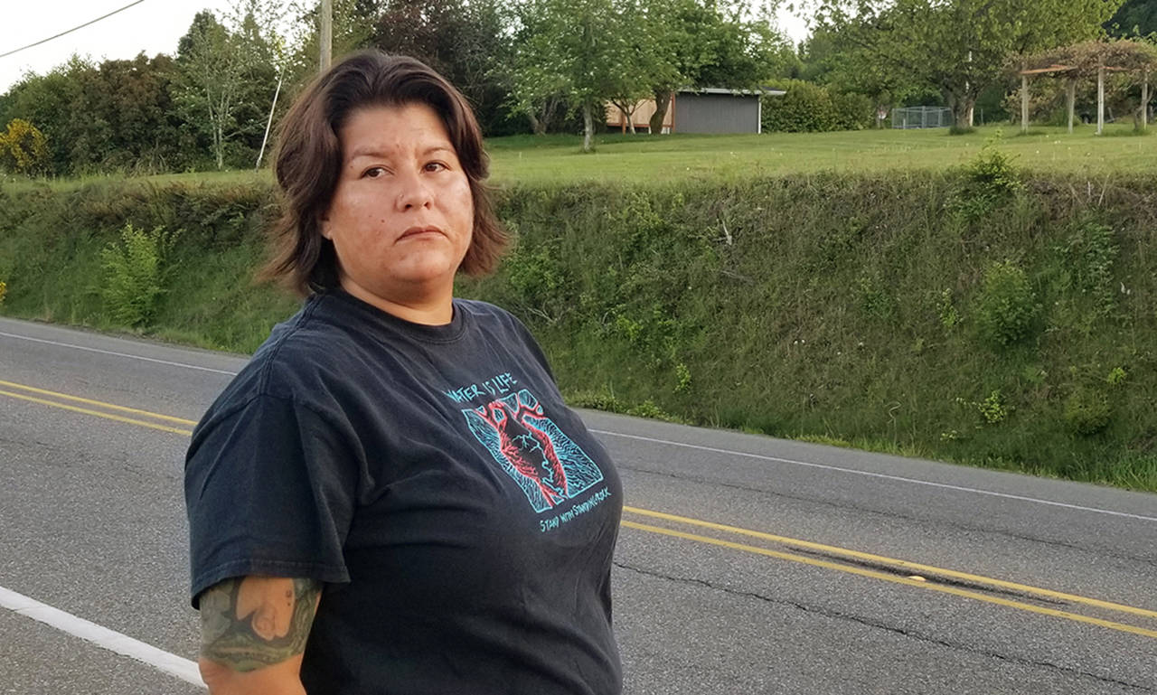 Starr Trujillo was waiting to pick up her daughter from a bus stop when she saw an individual taking photos. (Nick Twietmeyer / Kitsap News Group)