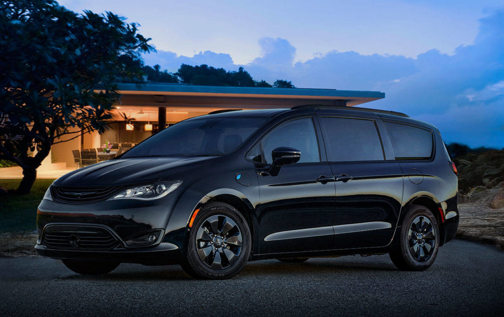 When equipped with the S Appearance Package, the 2019 Chrysler Pacifica Hybrid minivan is dressed to turn heads. An 82-MPGe fuel economy rating broadens its appeal. (Manufacturer photo)
