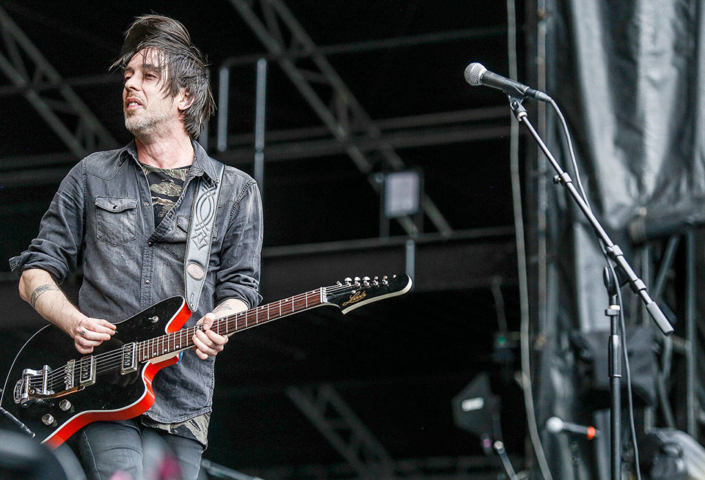 Dan Boekner is lead guitarist of Canadian indie-rockers Wolf Parade, which co-headlines the Fisherman’s Village Music Festival in Everett on May 16-18. (Associated Press)
