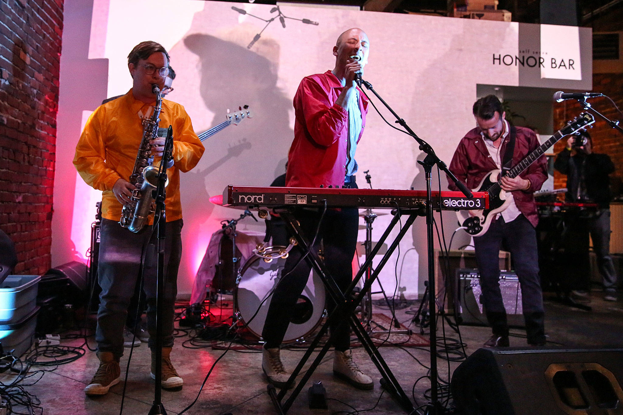 Super Sparkle performs at Narrative Coffee on Thursday, the opening day of Fisherman’s Village Music Festival in Everett. (Kevin Clark / The Herald)