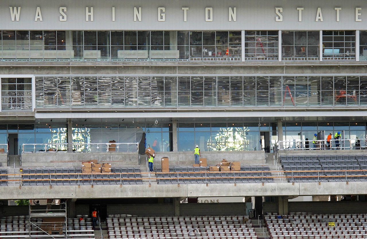 This 2012 photo shows the Washington State University football stadium in Pullman. (AP Photo/Nicholas K. Geranios, file)