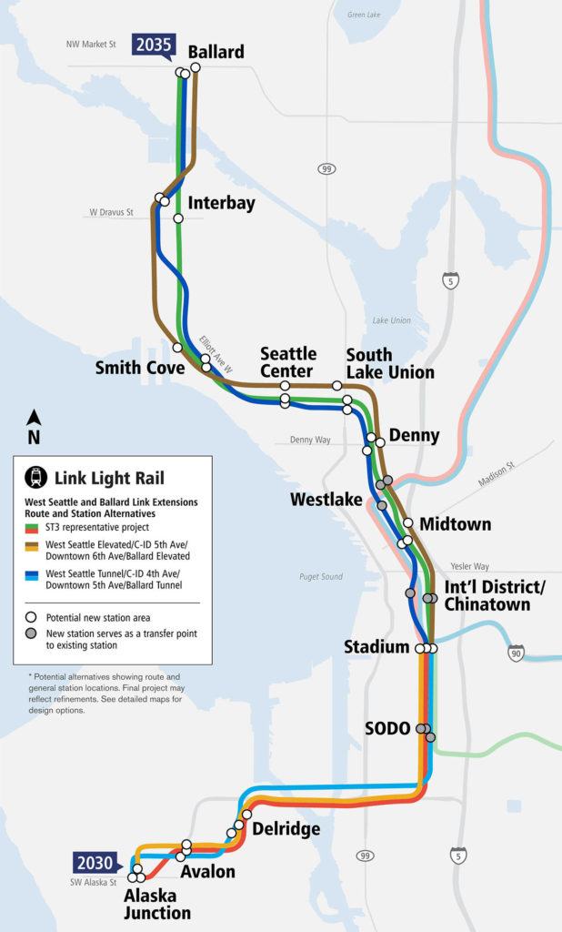 West Seattle and Ballard extensions. (Sound Transit)
