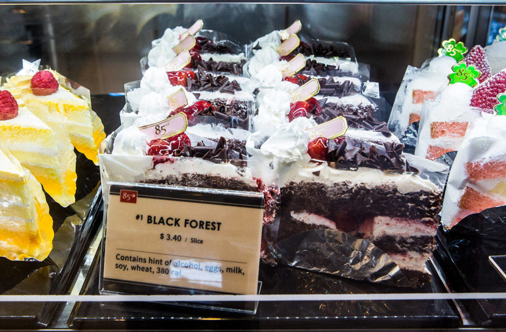 You can purchase cake by the slice at 85°C Bakery Cafe. (Olivia Vanni / The Herald)
