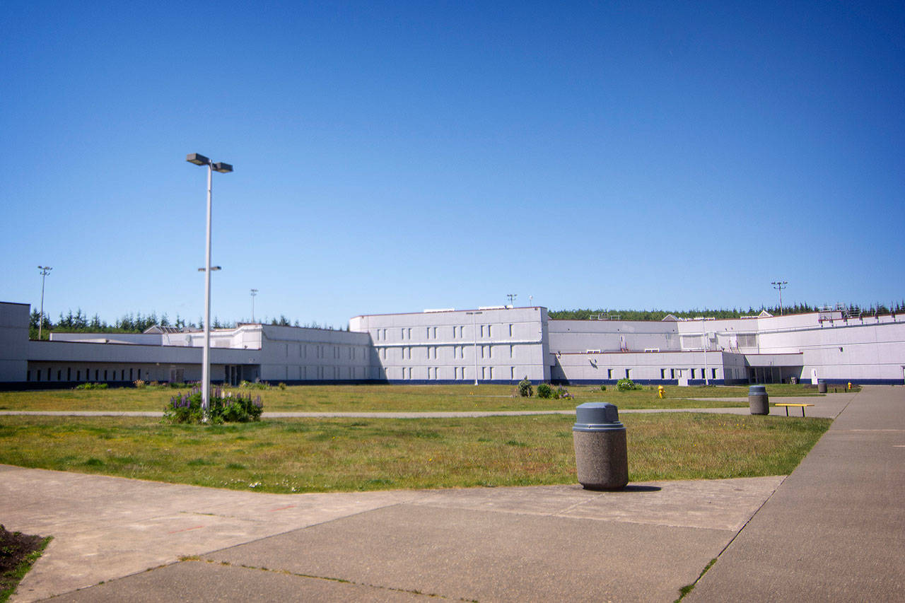 Clallam Bay Corrections Center remained locked down Thursday morning following a fight Wednesday. (Jesse Major / Peninsula Daily News)