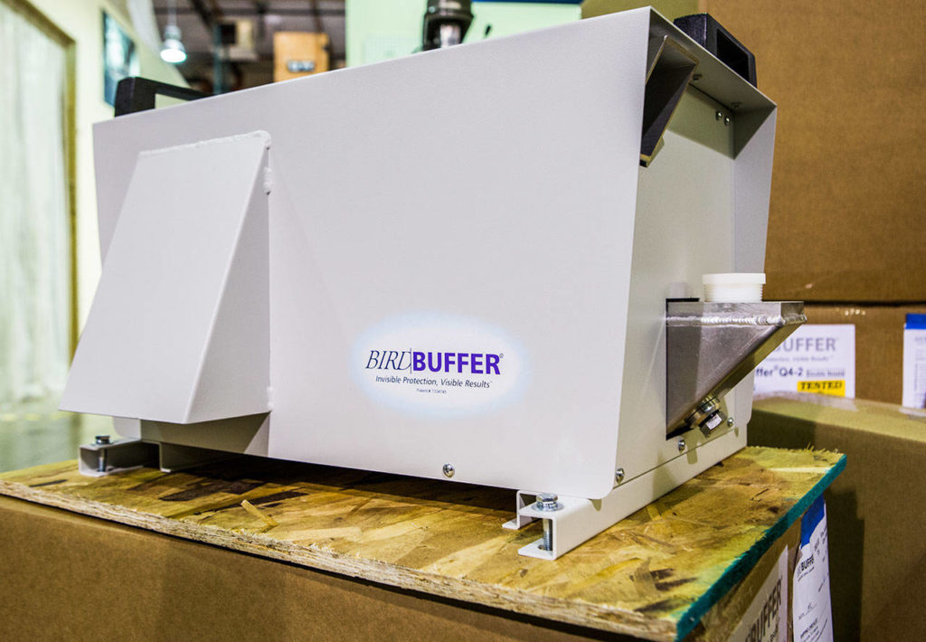 A finished BirdBuffer machine. (Olivia Vanni / The Herald) 
