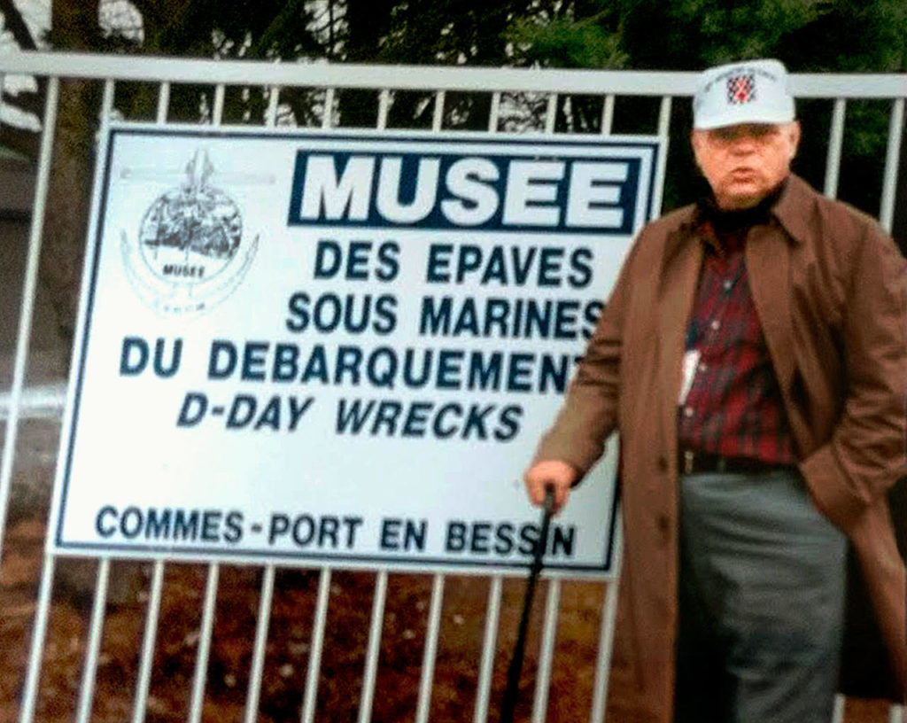 John Hinchcliffe, an Army veteran who was among the first troops to land at Normandy on June 6, 1944, is shown during a visit to France for the 50th anniversary of D-Day in 1994. (Contributed Photo)
