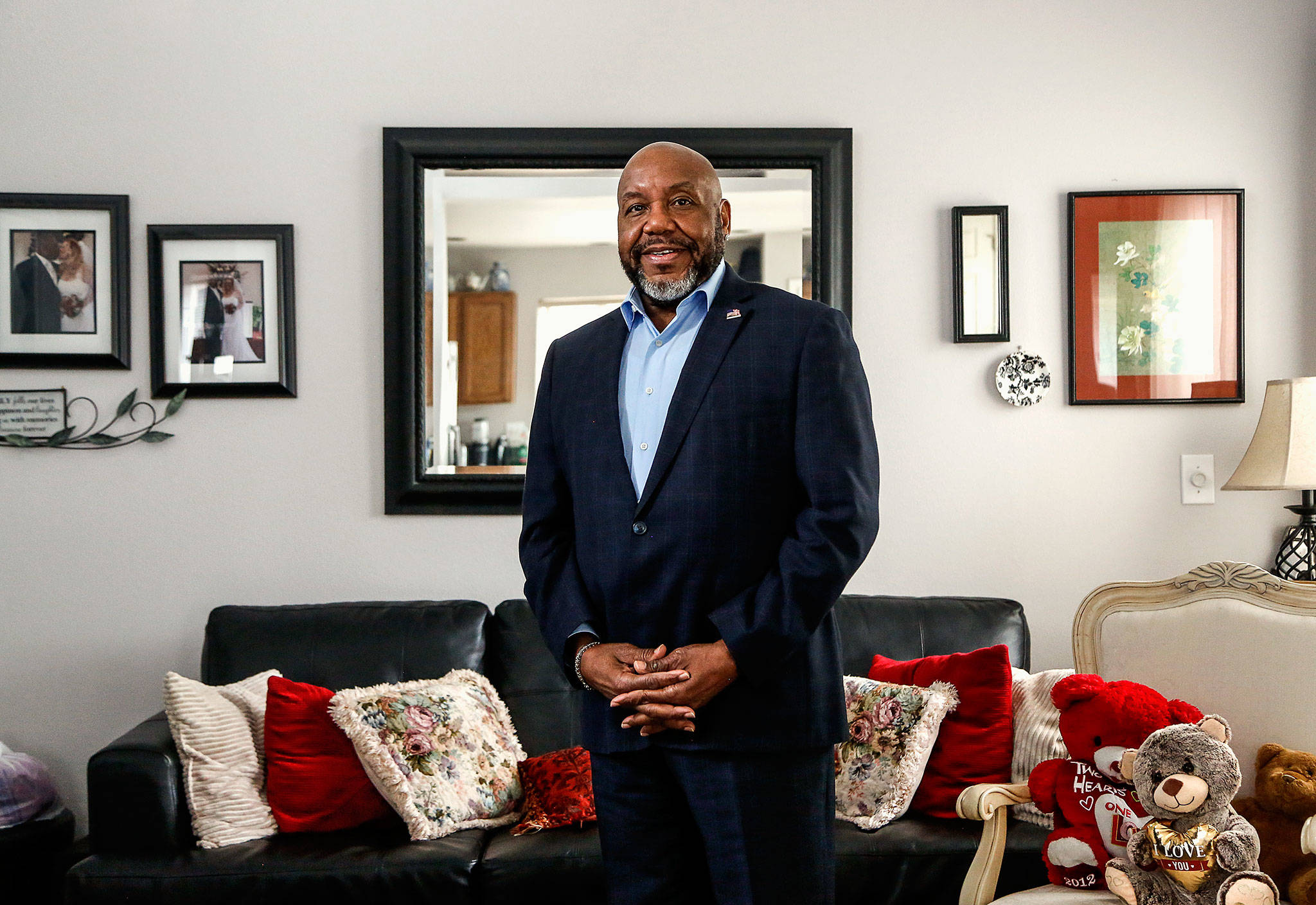 Marysville’s Ray Miller will be a featured speaker at a Wear Orange Weekend Rally to end gun violence Sunday in Seattle. Retired from the Air Force, Miller has led PTSD support groups. His talk will focus on suicide and veterans. (Dan Bates / The Herald)