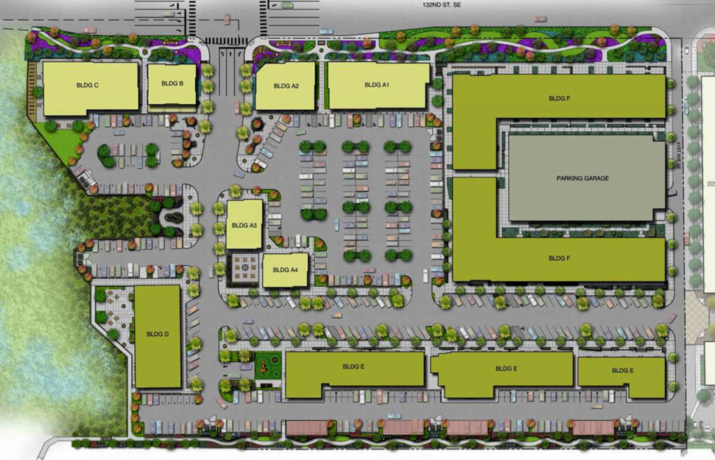 The Farm at Mill Creek design incorporates public plazas, open space and walking paths that would connect to existing trails nearby. (Vintage Housing)
