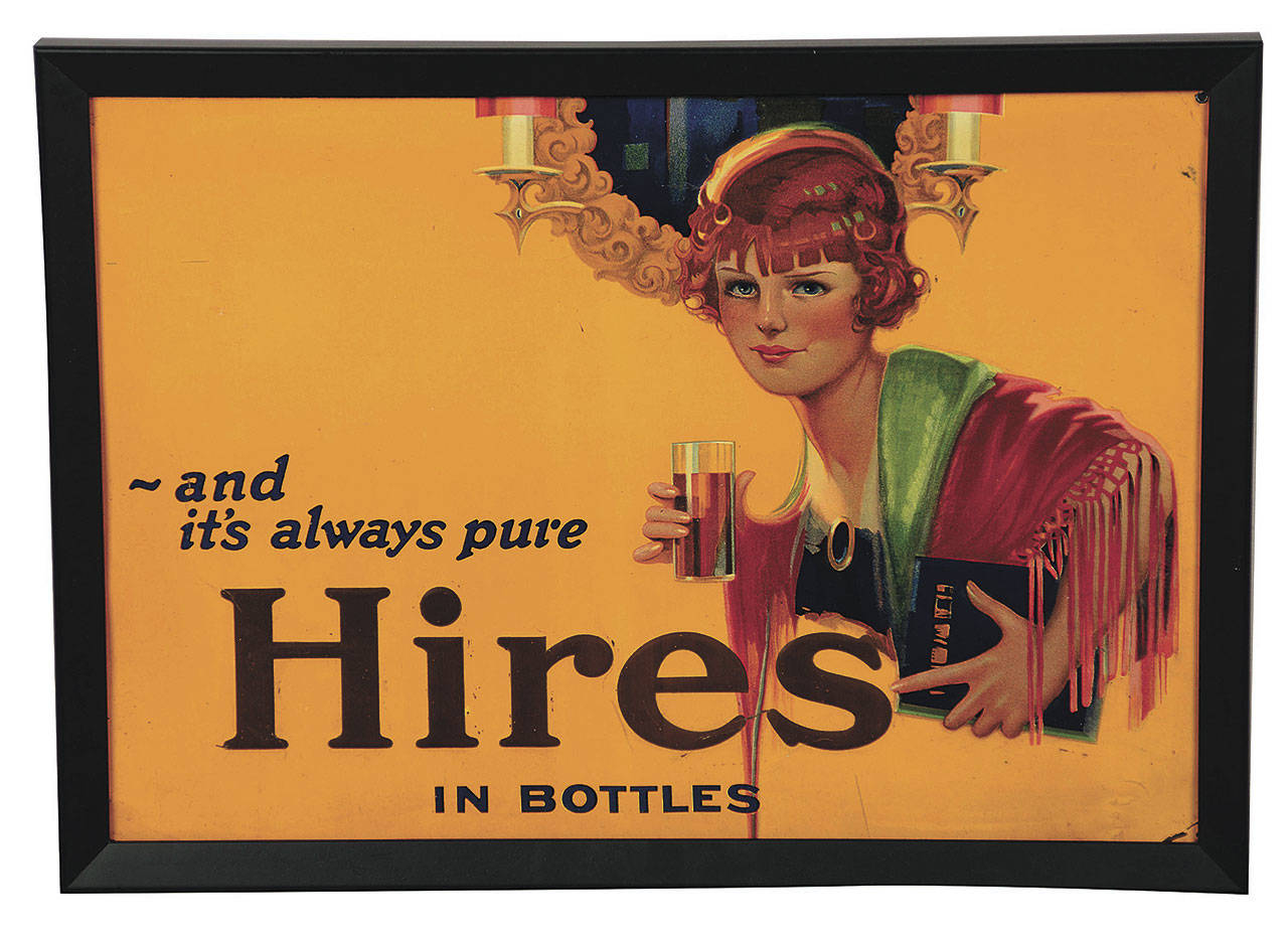 Hires Root Beer ad, made in the 1920s, features a flapper girl