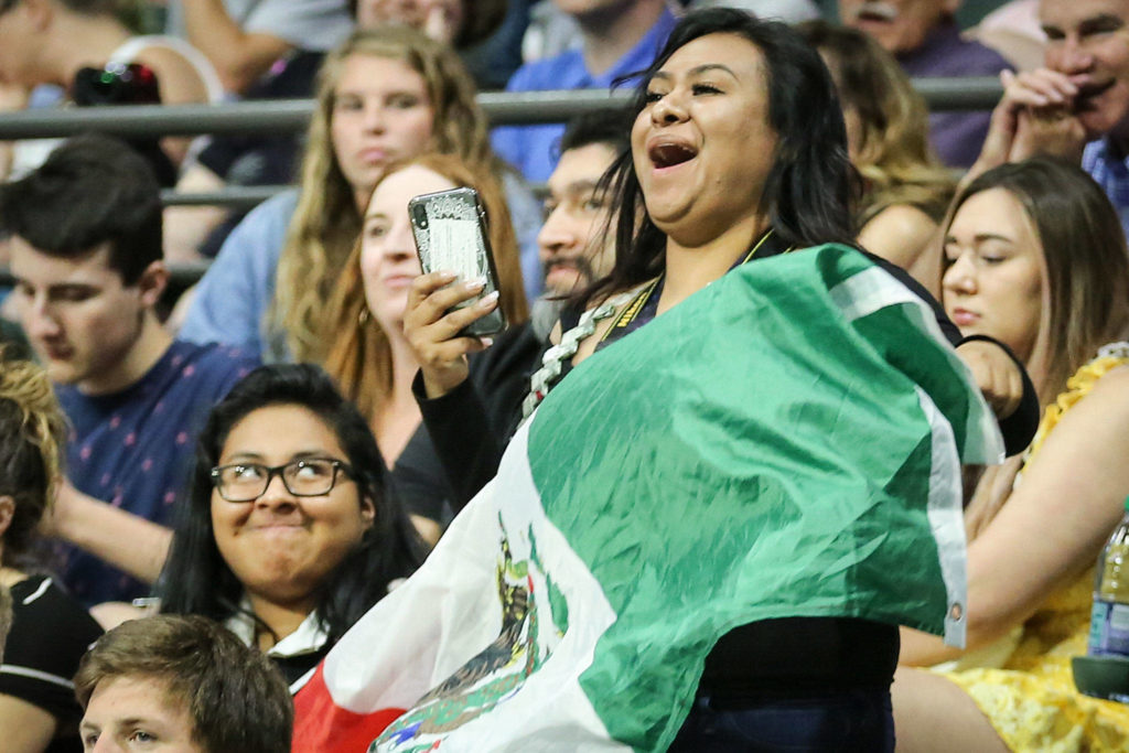 Scenes of the graduation of Snohomish High School Class of 2019 at Angel of the Winds Arena in Everett on June 10, 2019. (Kevin Clark / The Herald)
