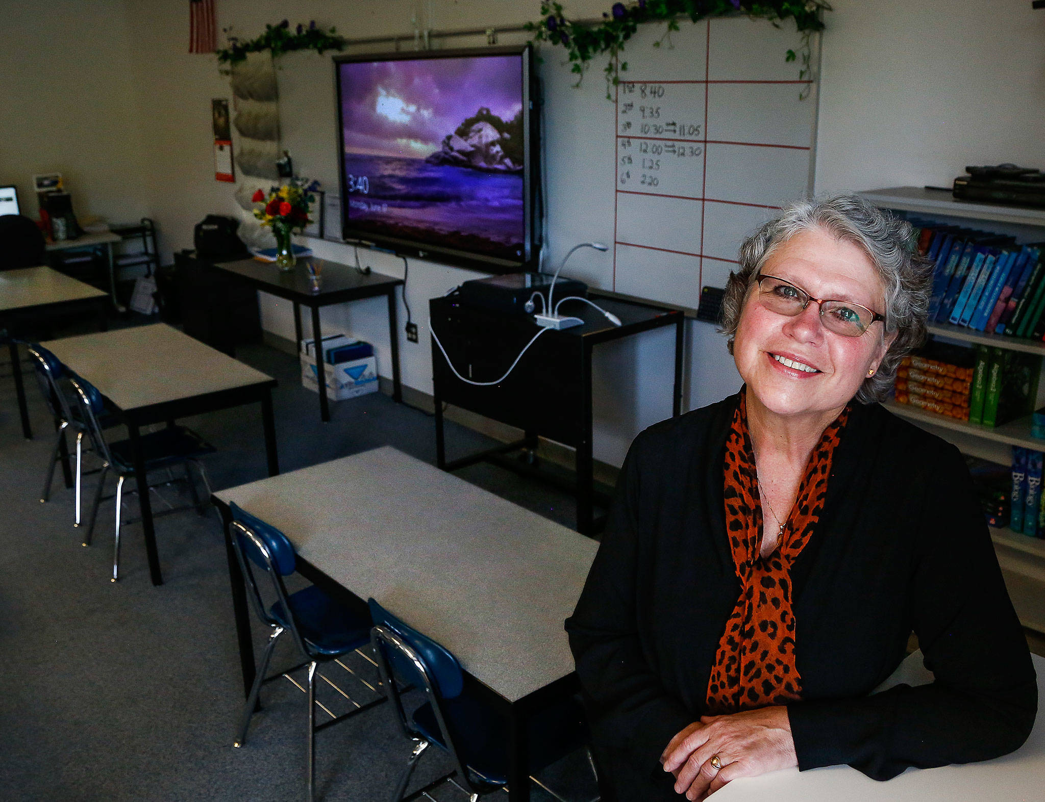 Monroe High School’s Susan Dow is retiring after four decades teaching special education. “The children are the gift,” she said. (Dan Bates / The Herald)