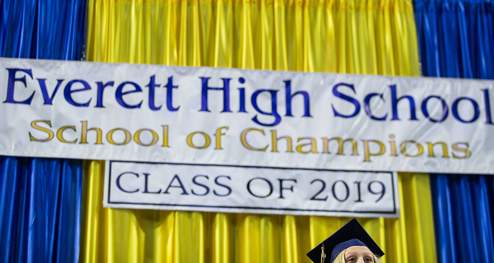 Scenes from Everett High School graduation at Angel of the Winds Arena on Saturday, June 15, 2019 in Everett, Wash. (Olivia Vanni / The Herald)