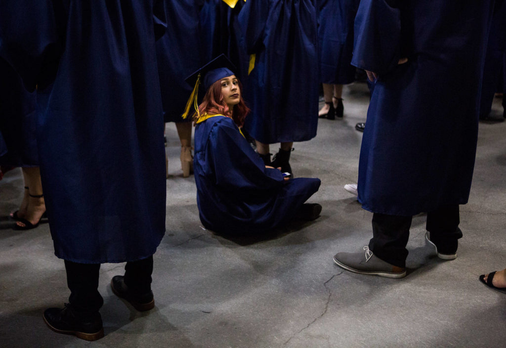 Scenes from Everett High School graduation at Angel of the Winds Arena on Saturday, June 15, 2019 in Everett, Wash. (Olivia Vanni / The Herald)
