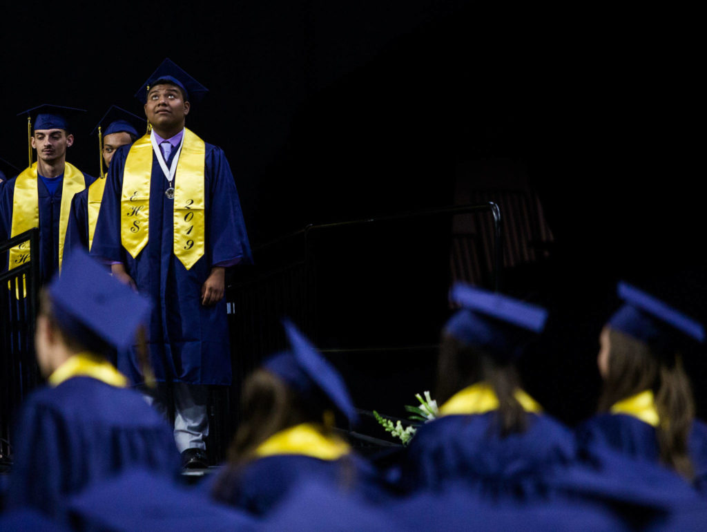 Scenes from Everett High School graduation at Angel of the Winds Arena on Saturday, June 15, 2019 in Everett, Wash. (Olivia Vanni / The Herald)
