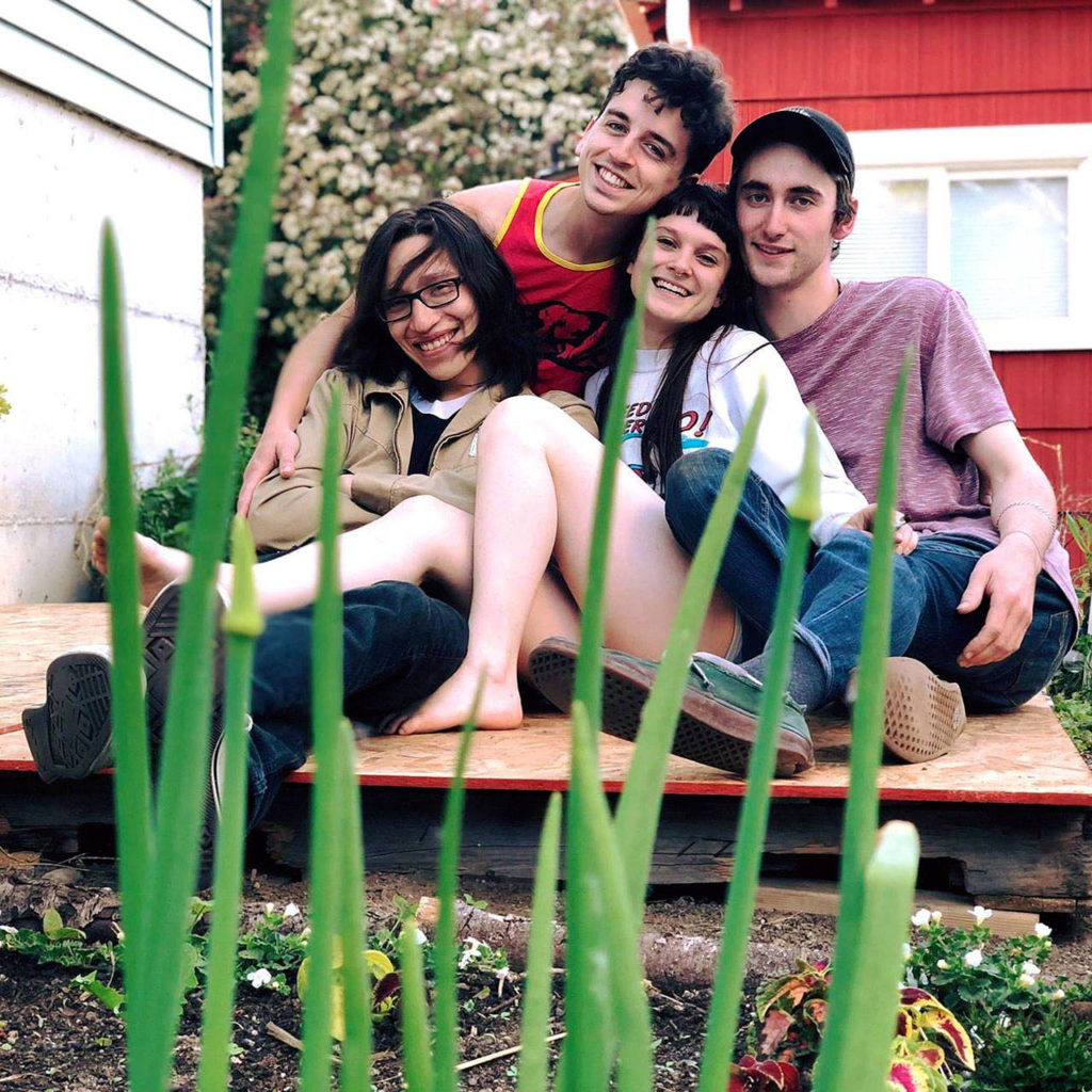 Everett’s Narrow Tarot — Marcus Chavez, Jo Krassin, Tessa Tasakos and Trevor Fett — will play at the Everett Music Initiative’s 7th Birthday and Solstice Party on June 21. (Rochelle Marie)
