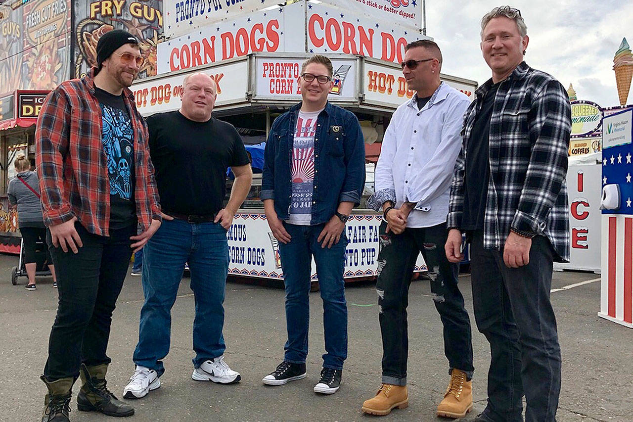Local rock band Scattered Sunn will play Decibel Brewing on June 21 in Bothell. From left to right: Joe Andrews, Russell Schuh, Jamey Roberts, Erik von Gohren and Doug Baer. (Scattered Sunn)