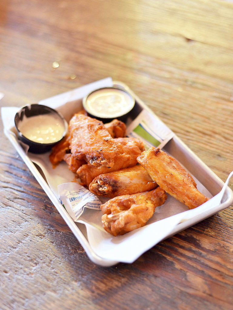 An order of wings at Sound to Summit Brewing come nets seven wings that come in a few flavors, including the classic buffalo. (Miles McKee / For the Herald)

