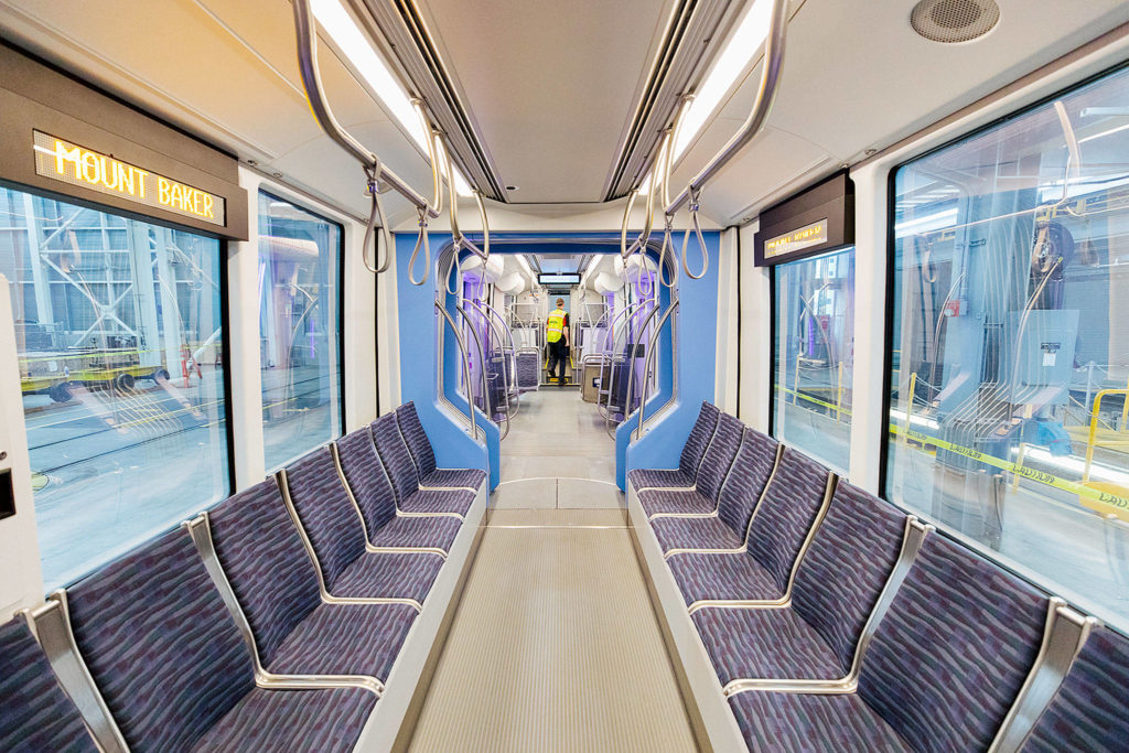 The interiors of the new Siemens Link light rail vehicles are roomier than those of the cars now in service. (Sound Transit)
