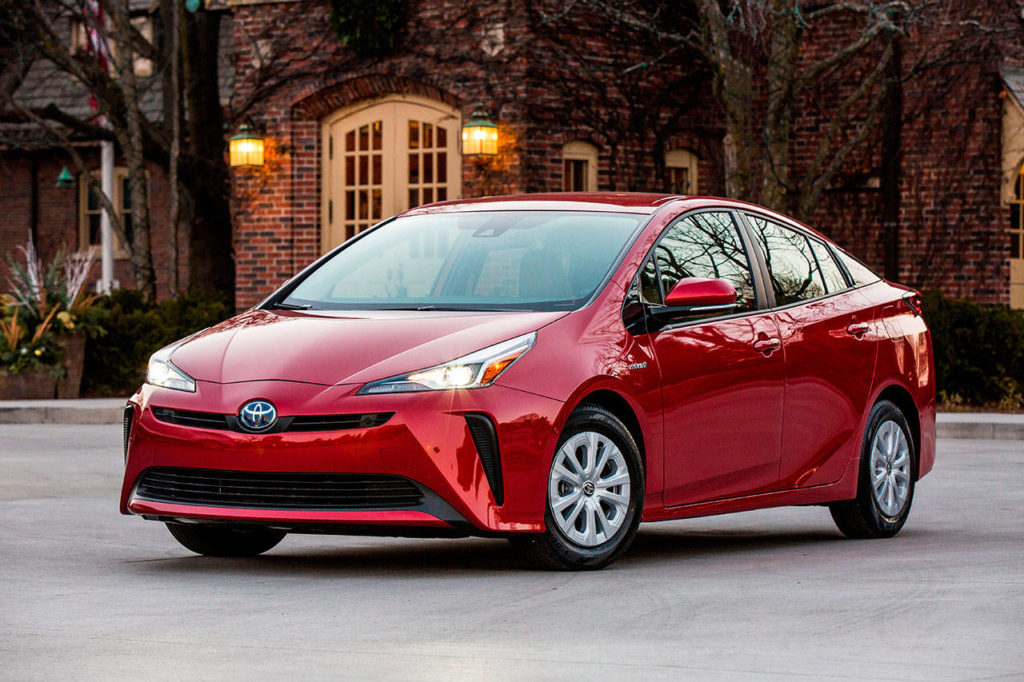 For 2019 the Toyota Prius has a modified exterior that maintains its trademark eccentricity but dials it down a bit. (Manufacturer photo)
