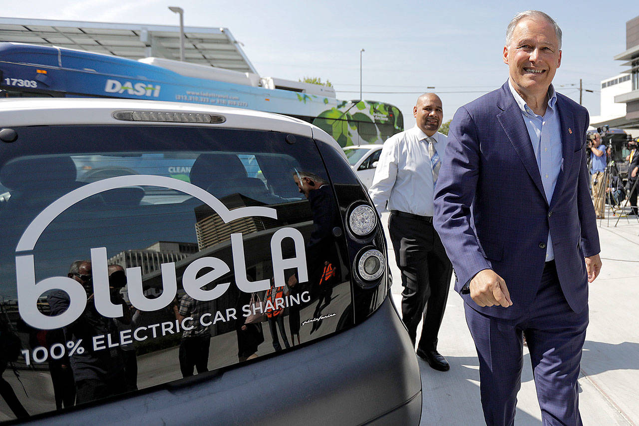 Washington Gov. Jay Inslee campaigning in Los Angeles in May. (Irfan Khan/Los Angeles Times)