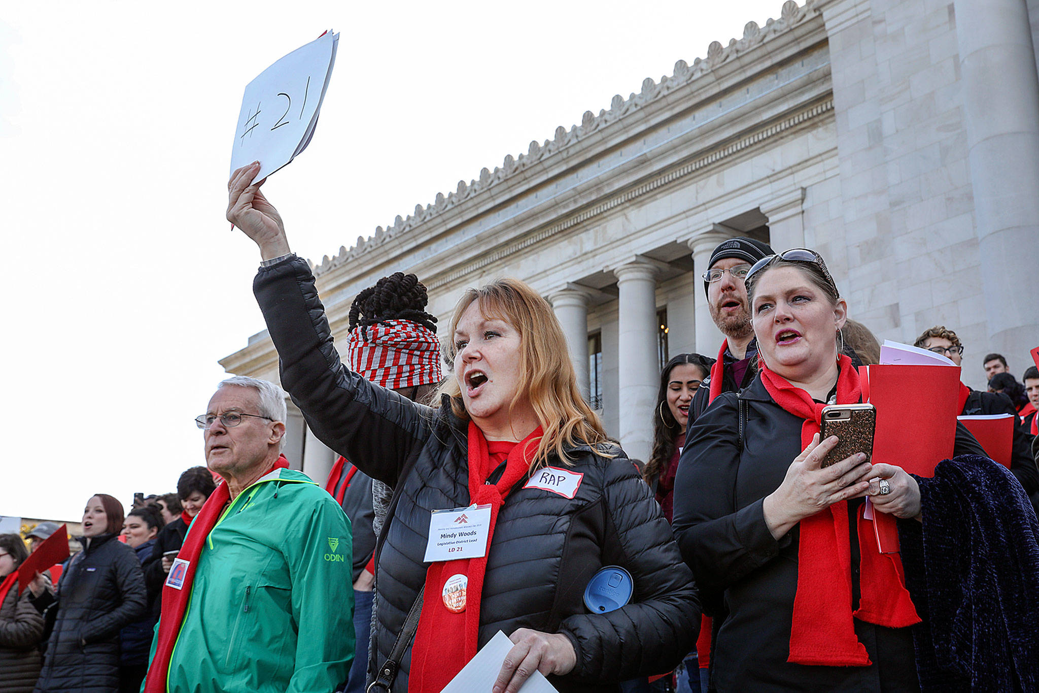 Mindy Woods has lost track of the times she’s trekked down to Olympia advocating for eviction reform and an increase in funding for affordable housing. (Lizz Giordano / The Herald)