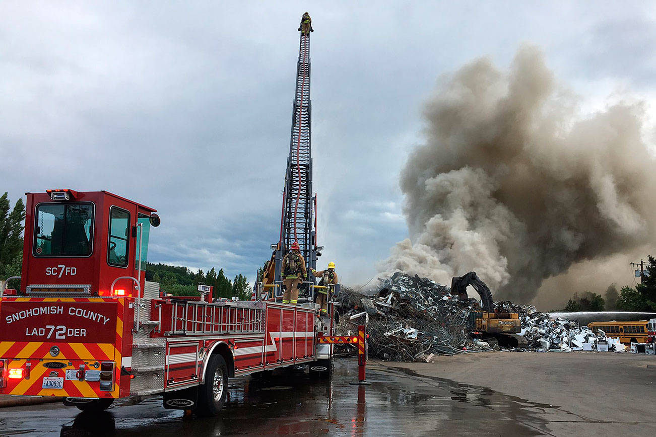 Styrofoam, rubber and more burn in Woodinville scrap fire