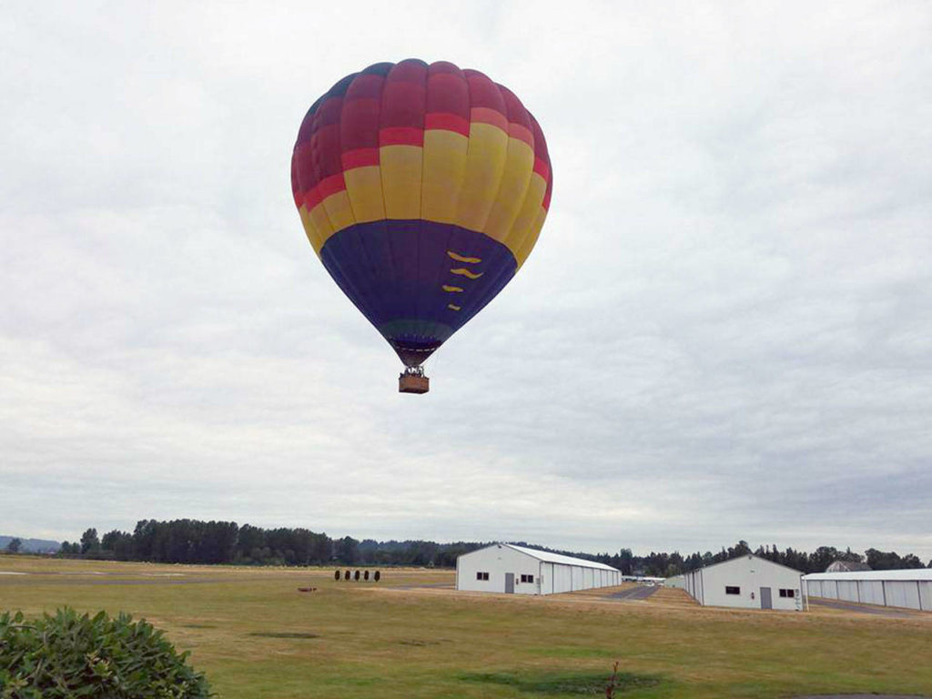 Sail aboard a colorful balloon as gentle breezes carry you over the spectacular Snohomish River Valley. (Snohomish County Tourism Bureau)
