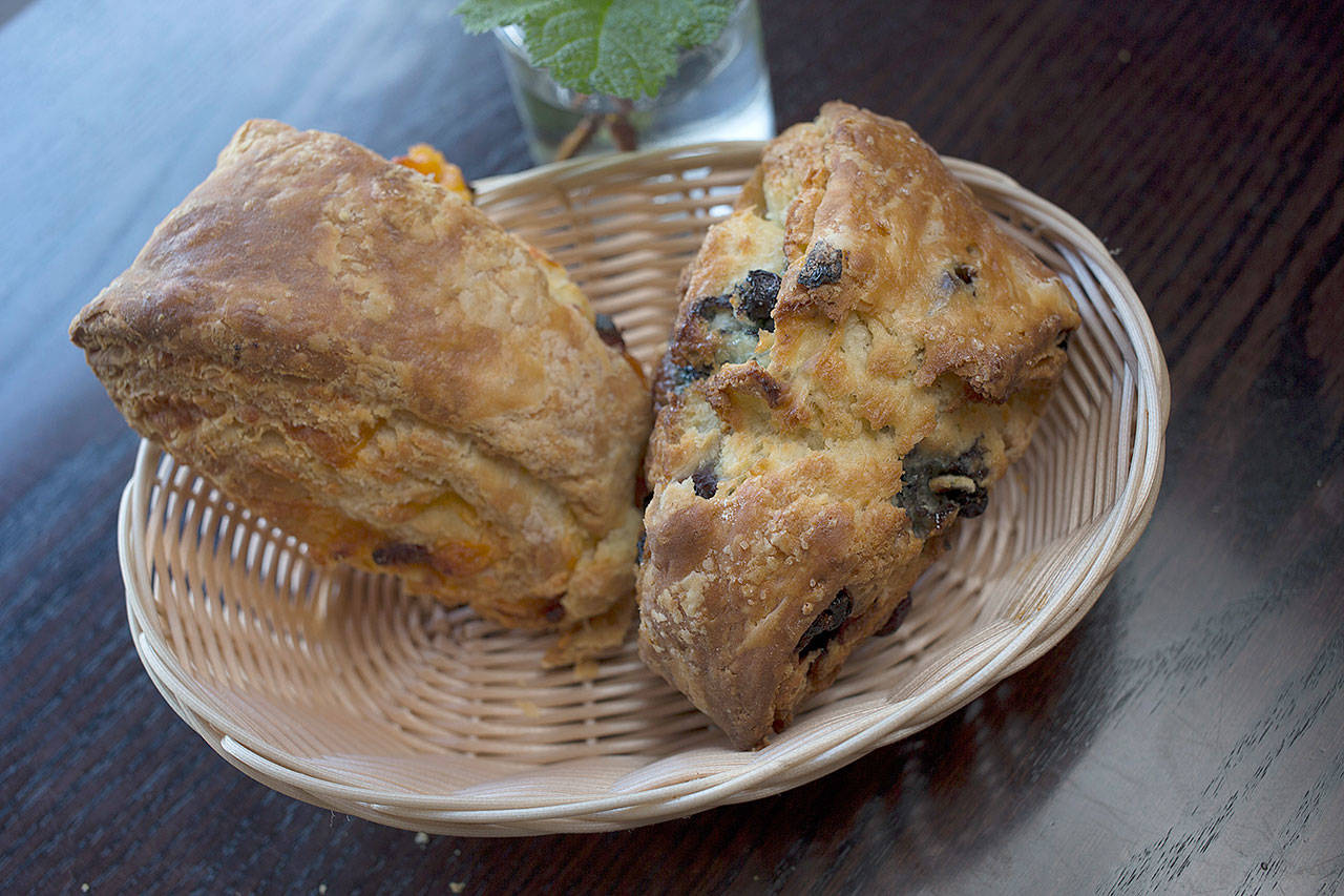 Cold ingredients, especially the butter, make for flakier scones. (Andy Bronson / The Herald)