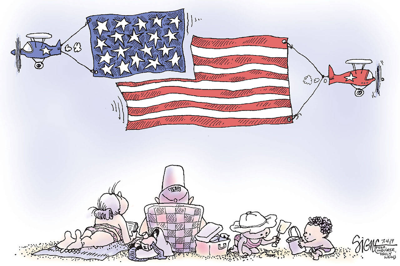 Editorial cartoons for Thursday, July 4, Independence Day