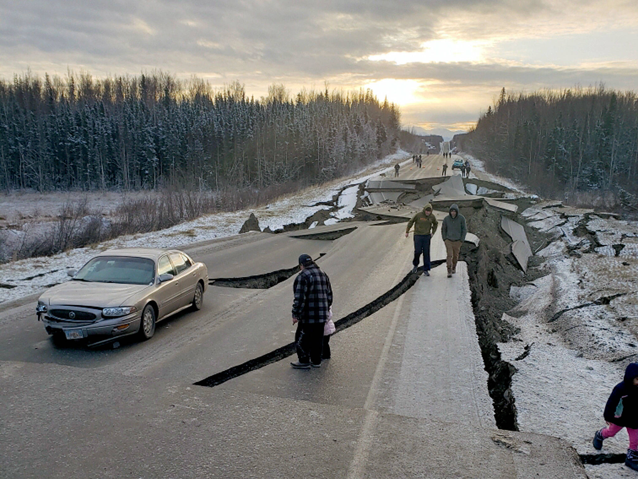 Earthquake damage in Wasilla, Alaska, last November. (Jonathan M. Lettow via AP)