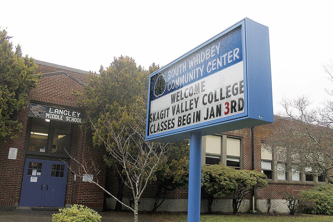Skagit Valley College, which has operated a South Whidbey campus for 40 years, may end classes there. It relocated to the South Whidbey Community Center in Langley in 2018. (Evan Thompson / South Whidbey Record, file)