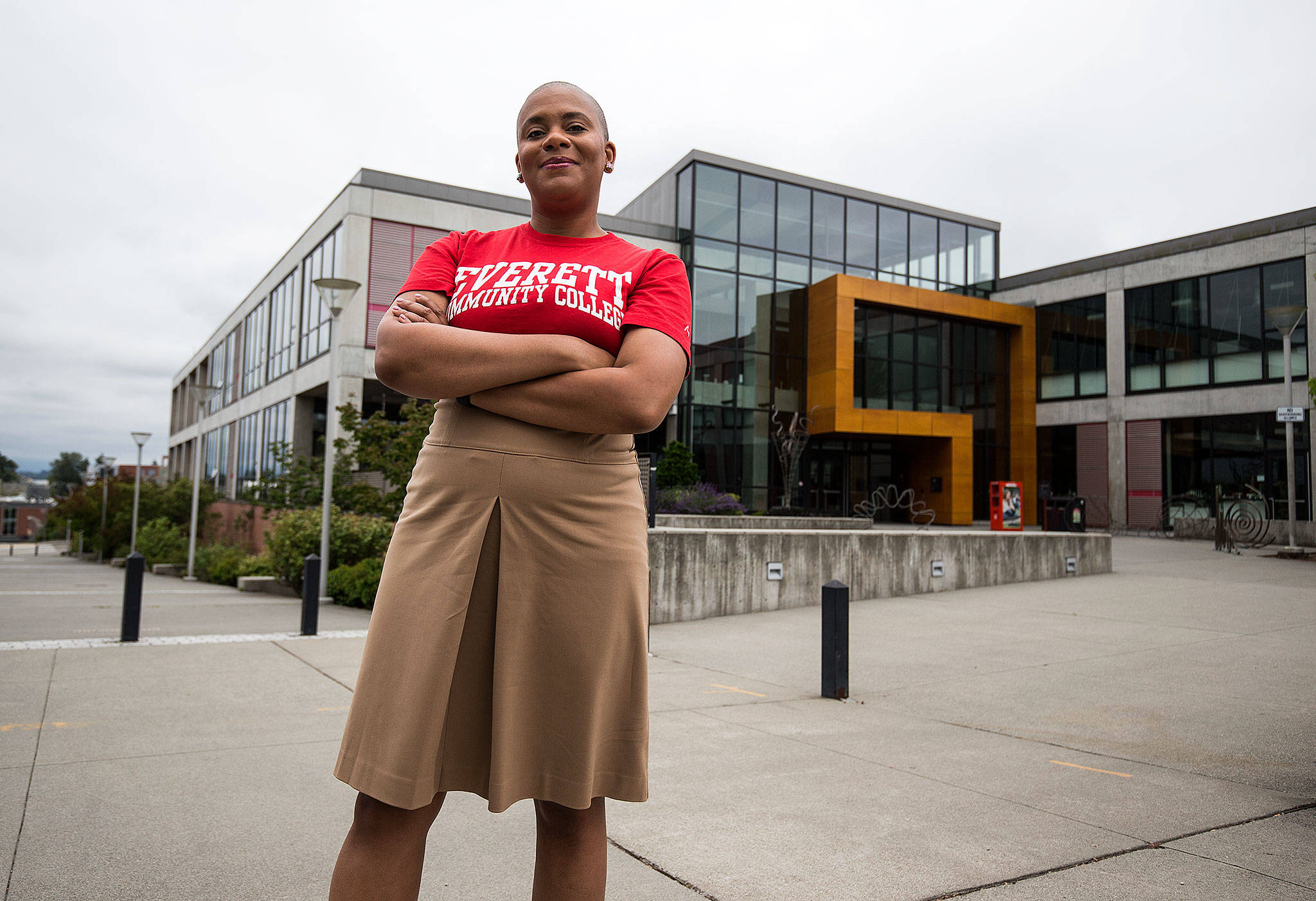 Daria Willis, 34, is the new president of Everett Community College.“I’m happy here,” she says. I think we’ve found the place that fits and suits us.” (Andy Bronson / The Herald)