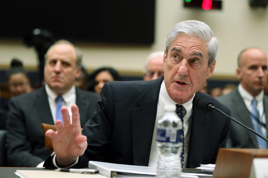Former special counsel Robert Mueller testifies before the House Judiciary Committee hearing on his report on Russian election interference, on Capitol Hill in Washington on Wednesday. (AP Photo/Andrew Harnik)
