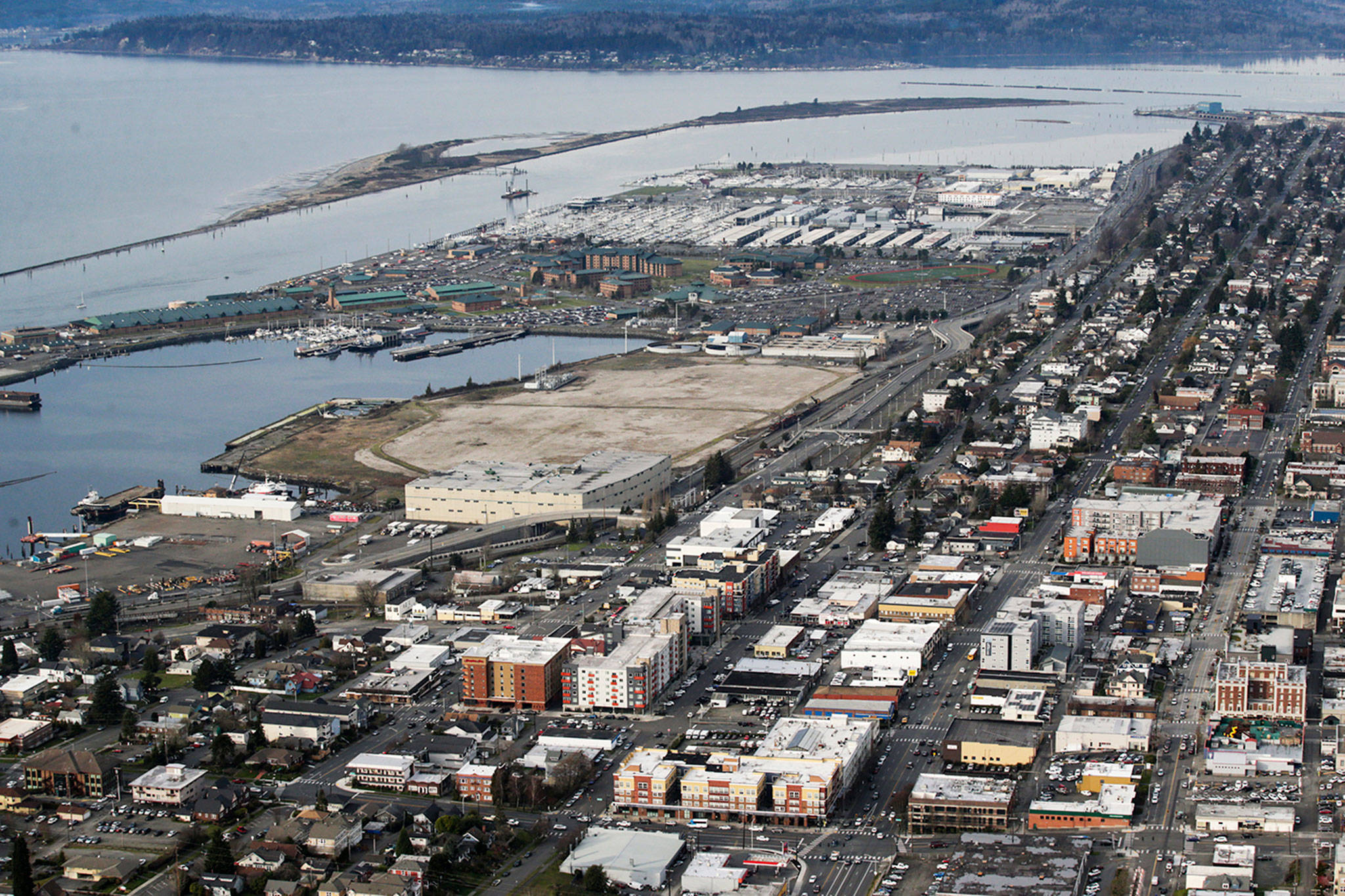 The Port of Everett’s board of commissioners recently voted to acquire by condemnation the 67-acre former Kimberly-Clark mill site. That process is among an increasingly busy agenda for the port following elections this year. (Andy Bronson / Herald file photo)