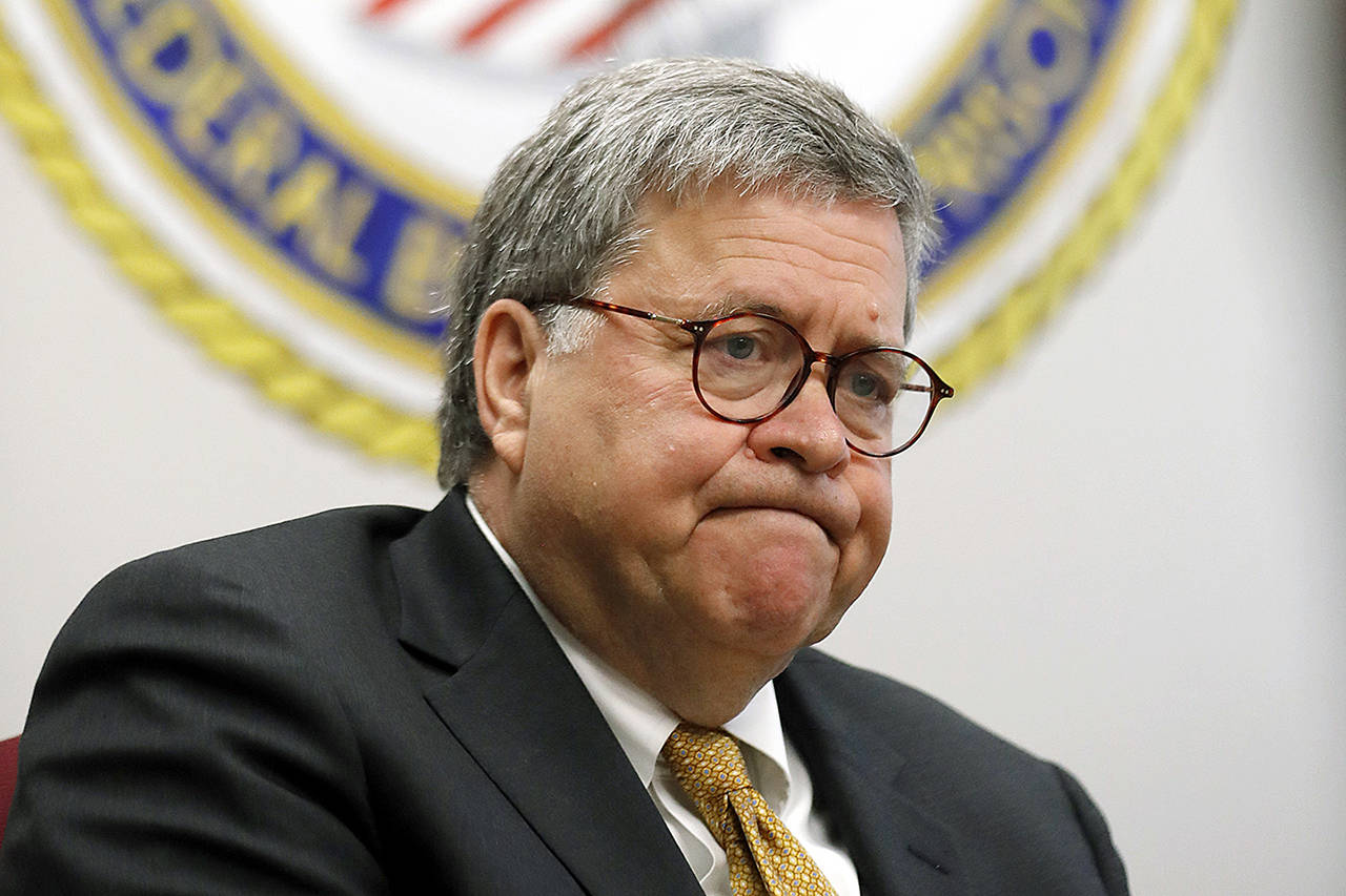 In this July 8 photo, Attorney General William Barr speaks during a tour of a federal prison in Edgefield, South Carolina. The Justice Department says it will carry out executions of federal death row inmates for the first time since 2003. (AP Photo/John Bazemore)