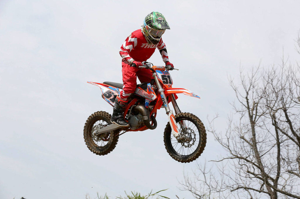 Jadyn “Tank” Serles of Granite Falls competes in a motocross event. Serles, 13, will travel to Tennessee for the 2019 Rocky Mountain ATV/MC AMA Amateur National Motocross Championship this week. (Photo provided by Serles family)
