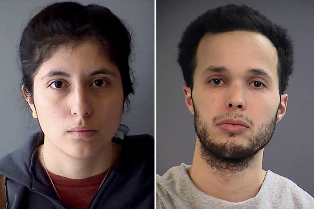 This combination of undated photos shows Hannah Janiak (left) and Daniel Salcido. Officers are trying to find their son Aiden Salcido. (Medford Police Department/FBI via AP)
