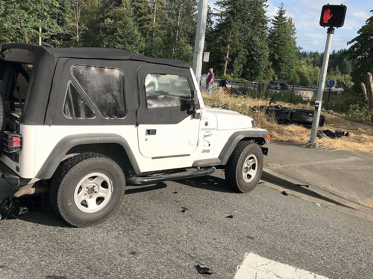 Two motorcycle riders had critical injuries after a Saturday night crash with an SUV near the intersection of Highway 9 and 20th Street SE in Lake Stevens. (Lake Stevens Fire)
