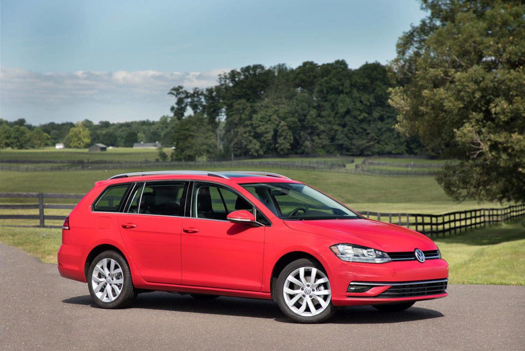 The 2019 VW Golf SportWagen is available with front-wheel or all-wheel drive, and a manual or automatic transmission. (Manufacturer photo)
