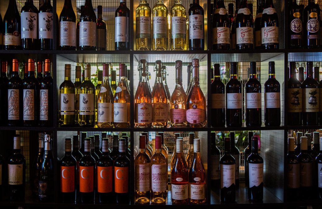 An assortment of wines available at Cafe Zippy’s new wine bar C. Vines in Everett. (Olivia Vanni / The Herald) 
