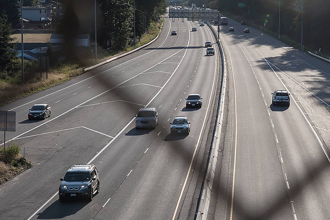 Most of the time Highway 526 flows smoothly, says the state Department of Transportation, but during Boeing shift releases congestion builds. (Lizz Giordano / The Herald)